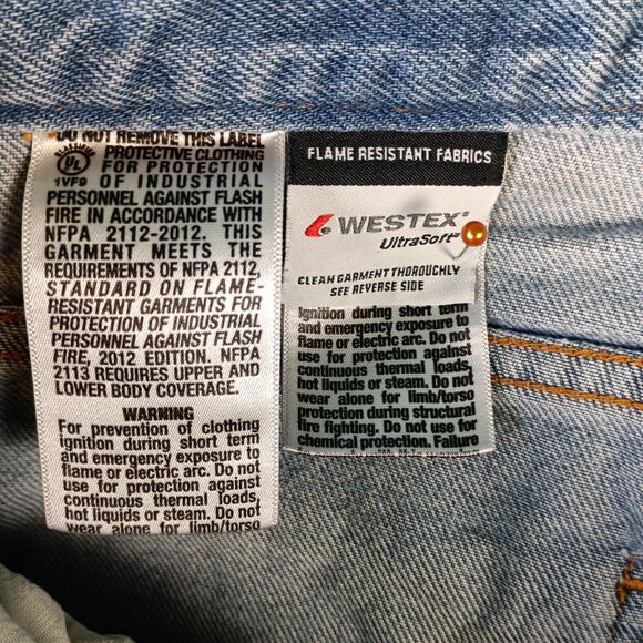 Flame resistant Jeans Men 40 Blue Denim Ultra Soft Relaxed Fit - Picture 10 of 16